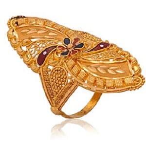 Elegance 22K Ladies Gold Ring - Motif 7
